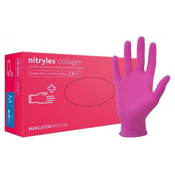 Semilac Ireland Powder-Free Pink Gloves Nitrylex® Collagen - (Magenta colour)
