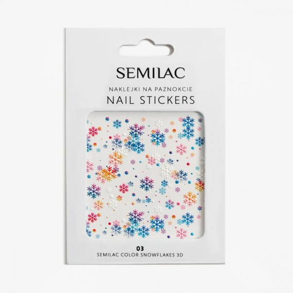 03 Christmas Nail Stickers - COLOR SNOWFLAKES 3D
