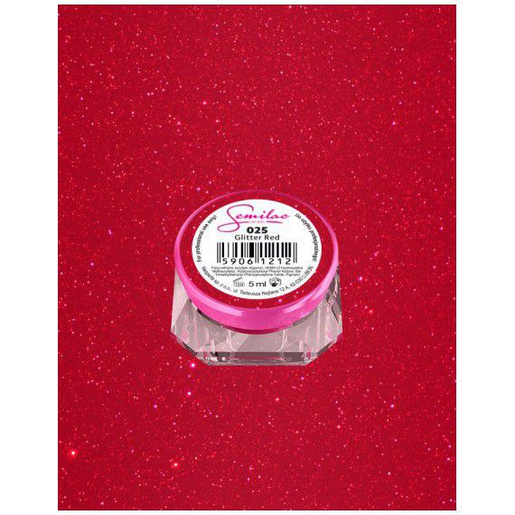 025 UV Gel Color Semilac Glitter Red 5ml