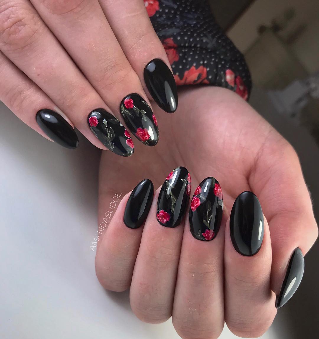 Roses with thorns on nails for halloween 2020