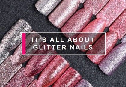 Semilac glitter nails for a glamour look